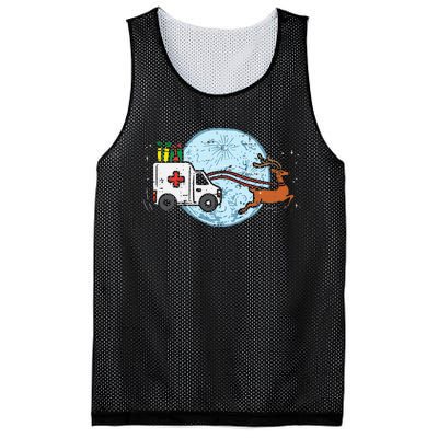 Ambulance Reindeer Nurse Christmas Winter Scrub Xmas Medical Mesh Reversible Basketball Jersey Tank