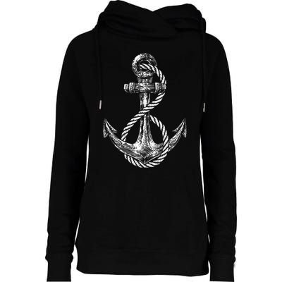 Anchor Rope Nautical Sailing Sail Sea Womens Funnel Neck Pullover Hood