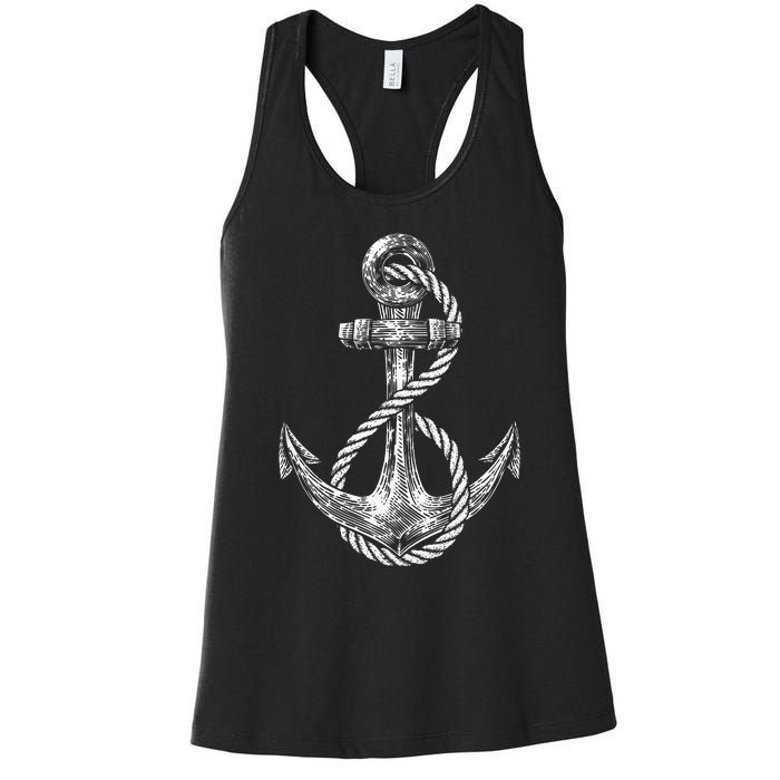 Anchor Rope Nautical Sailing Sail Sea Women's Racerback Tank