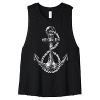 Anchor Rope Nautical Sailing Sail Sea Women's Racerback Cropped Tank