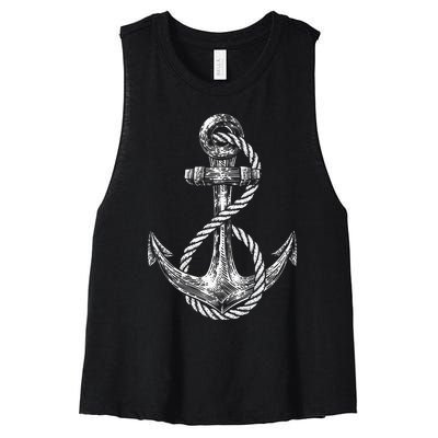 Anchor Rope Nautical Sailing Sail Sea Women's Racerback Cropped Tank