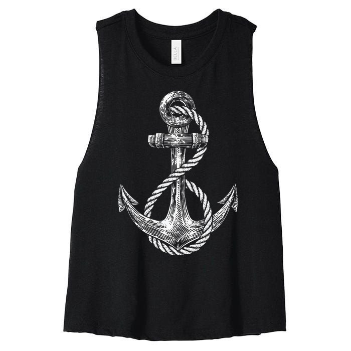 Anchor Rope Nautical Sailing Sail Sea Women's Racerback Cropped Tank