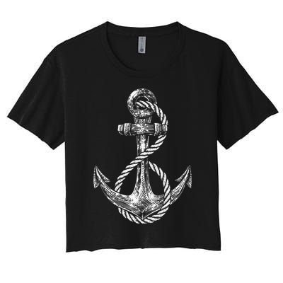 Anchor Rope Nautical Sailing Sail Sea Women's Crop Top Tee