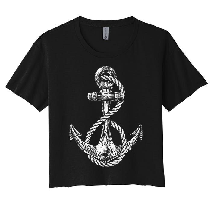 Anchor Rope Nautical Sailing Sail Sea Women's Crop Top Tee