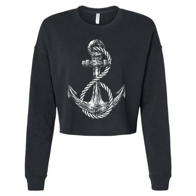 Anchor Rope Nautical Sailing Sail Sea Cropped Pullover Crew