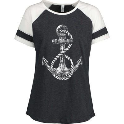 Anchor Rope Nautical Sailing Sail Sea Enza Ladies Jersey Colorblock Tee