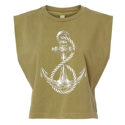 Anchor Rope Nautical Sailing Sail Sea Garment-Dyed Women's Muscle Tee