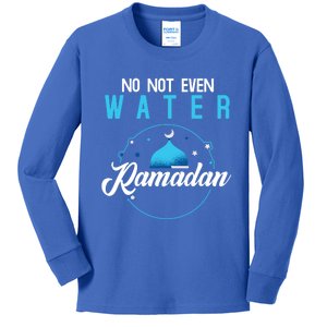 Arabic Ramadan Not Even Water Muslim Fasting Ramadan Gift Kids Long Sleeve Shirt