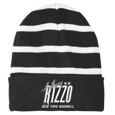 Anthony Rizzo New York Baseball Rock Striped Beanie with Solid Band