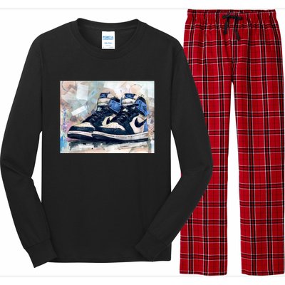 Airjordan1 Retro Obsidian Blue Art Long Sleeve Pajama Set