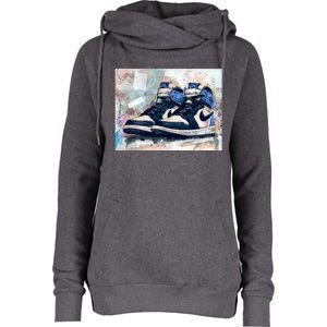 Airjordan1 Retro Obsidian Blue Art Womens Funnel Neck Pullover Hood