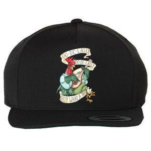 Alanadale Rooster Oodelally Golly What A Day Tattoo Watercolor Painting Rob Wool Snapback Cap