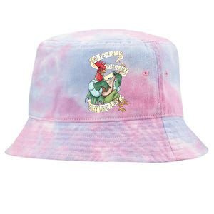 Alanadale Rooster Oodelally Golly What A Day Tattoo Watercolor Painting Rob Tie-Dyed Bucket Hat