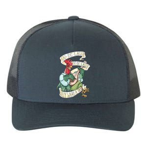 Alanadale Rooster Oodelally Golly What A Day Tattoo Watercolor Painting Rob Yupoong Adult 5-Panel Trucker Hat