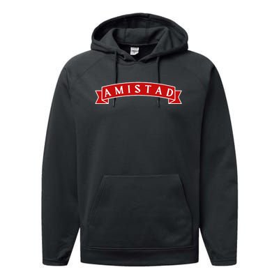 Amistad Red On White House Of Friendship Teachers Students Performance Fleece Hoodie