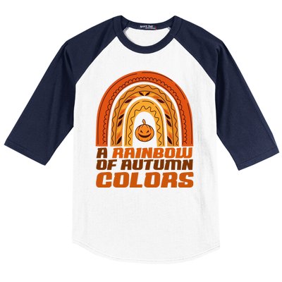 A Rainbow Of Autumn Colors Halloween Pumpkin Baseball Sleeve Shirt