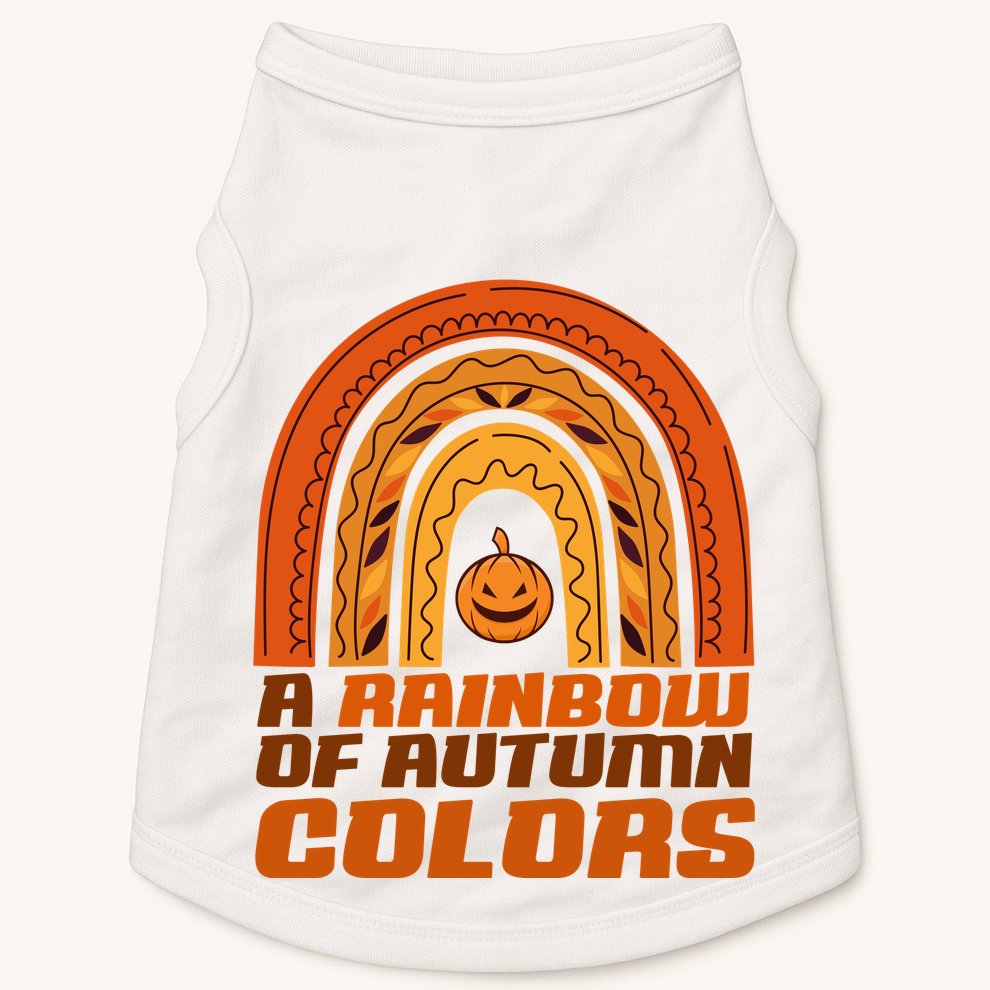 A Rainbow Of Autumn Colors Halloween Pumpkin Doggie Tank