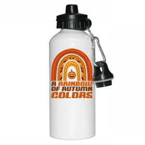 A Rainbow Of Autumn Colors Halloween Pumpkin Aluminum Water Bottle