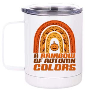 A Rainbow Of Autumn Colors Halloween Pumpkin 12 oz Stainless Steel Tumbler Cup