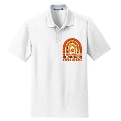 A Rainbow Of Autumn Colors Halloween Pumpkin Dry Zone Grid Polo