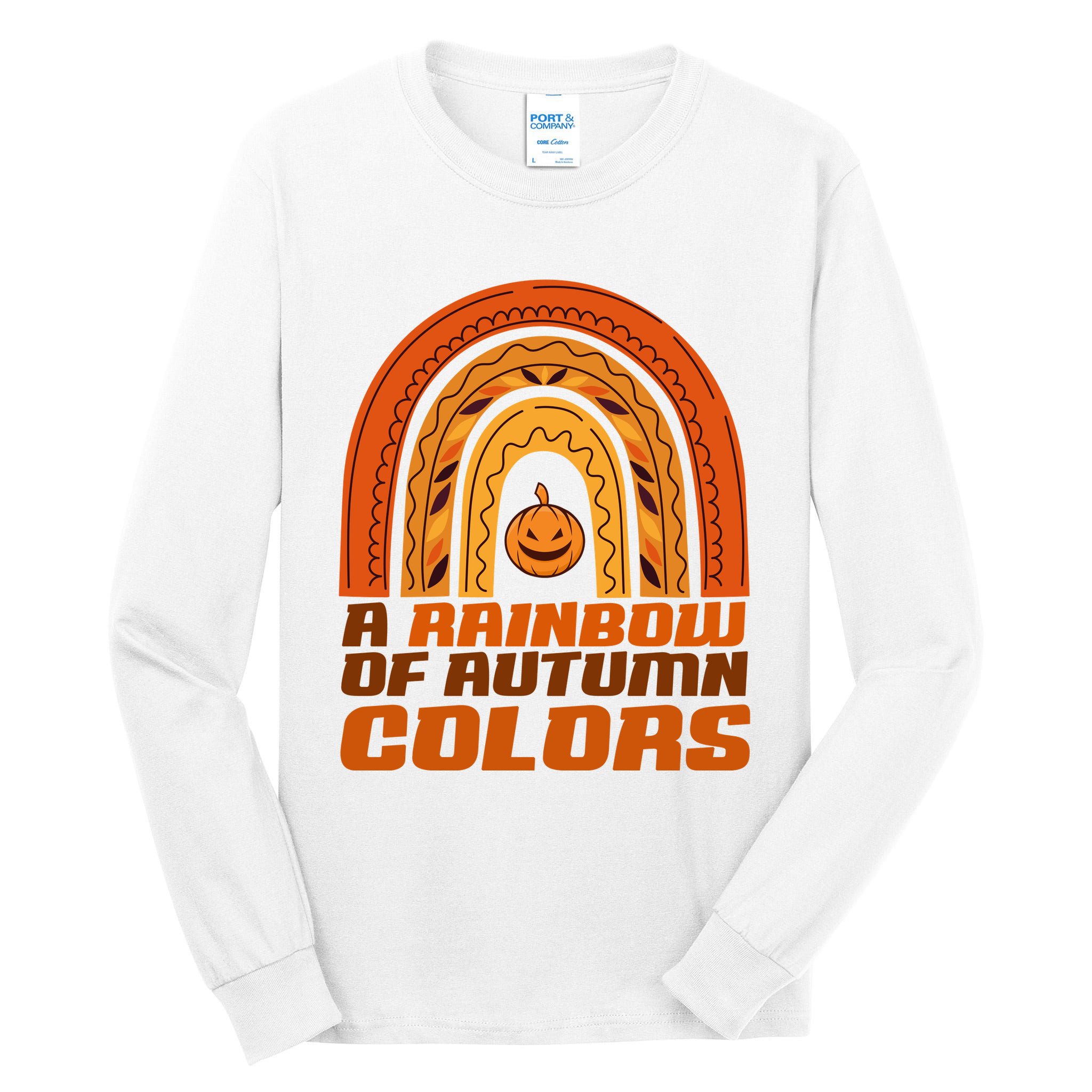 A Rainbow Of Autumn Colors Halloween Pumpkin Tall Long Sleeve T-Shirt