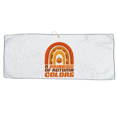 A Rainbow Of Autumn Colors Halloween Pumpkin Large Microfiber Waffle Golf Towel