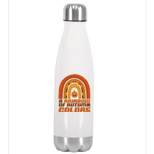 A Rainbow Of Autumn Colors Halloween Pumpkin Stainless Steel Insulated Water Bottle