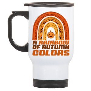 A Rainbow Of Autumn Colors Halloween Pumpkin Stainless Steel Travel Mug