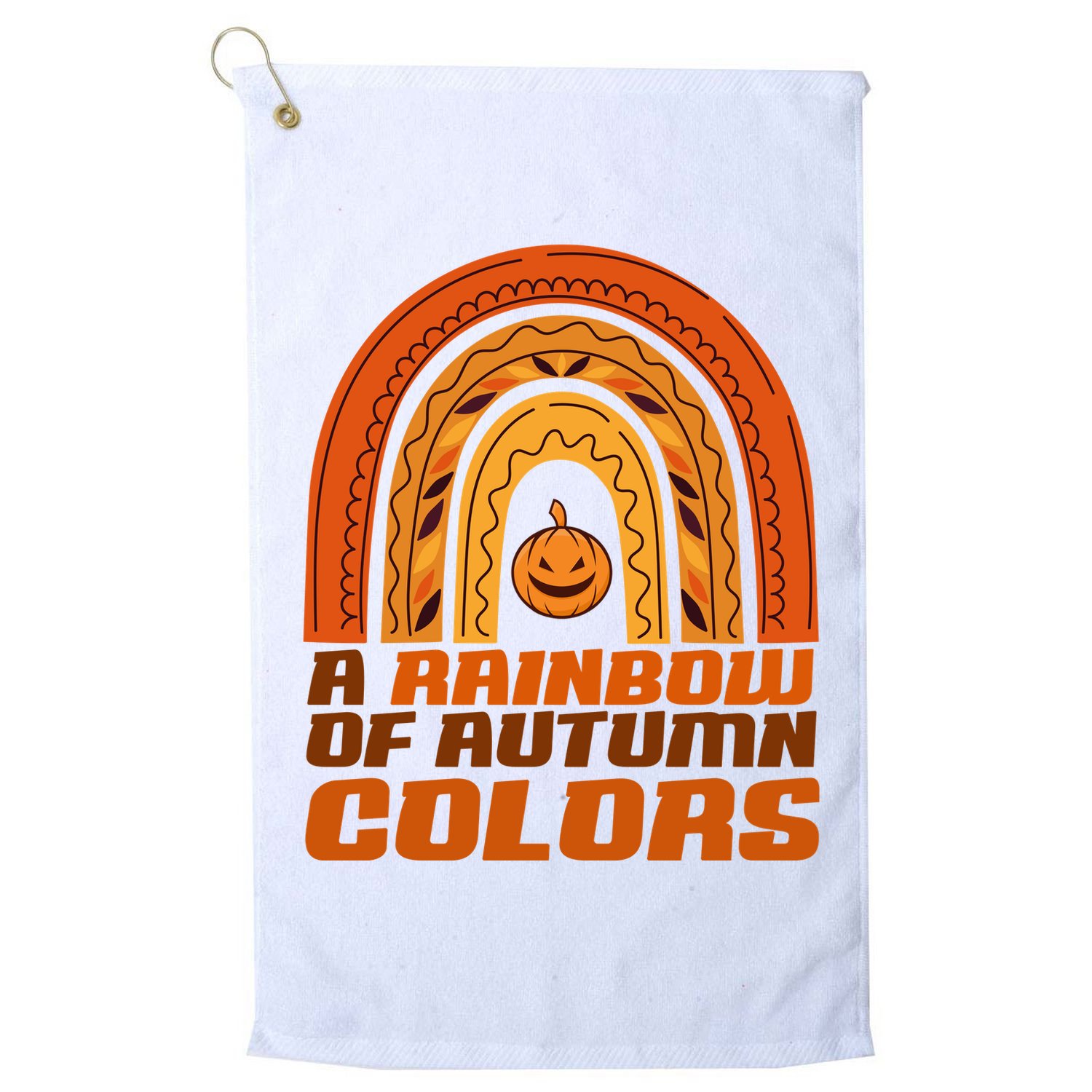 A Rainbow Of Autumn Colors Halloween Pumpkin Golf Towel
