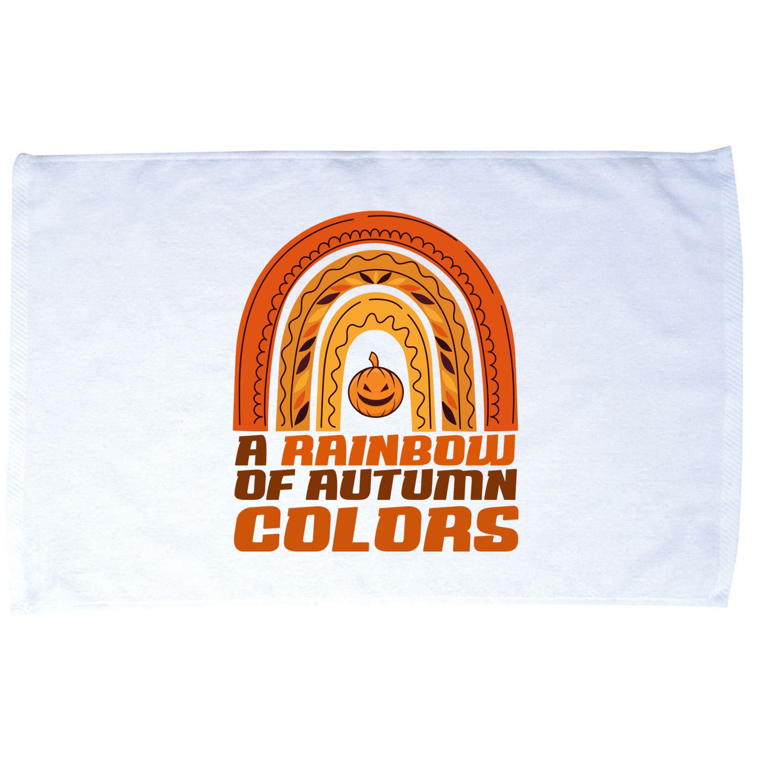 A Rainbow Of Autumn Colors Halloween Pumpkin Microfiber Hand Towel