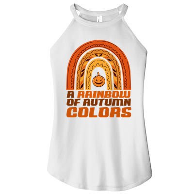 A Rainbow Of Autumn Colors Halloween Pumpkin Women's Perfect Tri Rocker Tank
