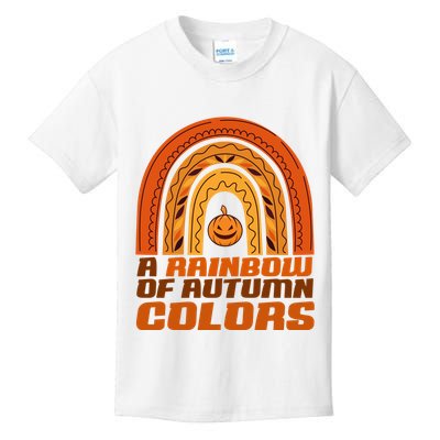 A Rainbow Of Autumn Colors Halloween Pumpkin Kids T-Shirt