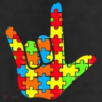 Autism Rock On Hand 7 Panel Mesh Trucker Snapback Hat