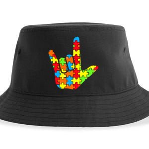 Autism Rock On Hand Sustainable Bucket Hat