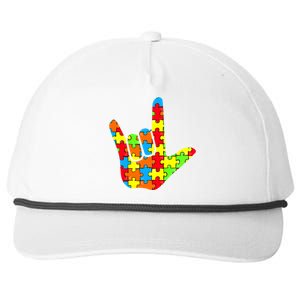 Autism Rock On Hand Snapback Five-Panel Rope Hat