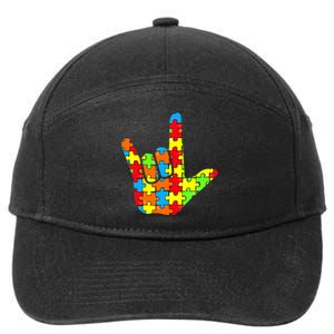 Autism Rock On Hand 7-Panel Snapback Hat