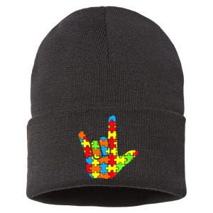 Autism Rock On Hand Sustainable Knit Beanie