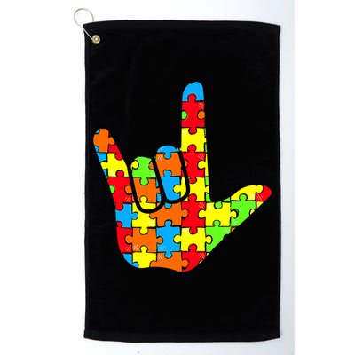 Autism Rock On Hand Golf Towel
