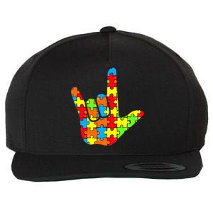 Autism Rock On Hand Wool Snapback Cap