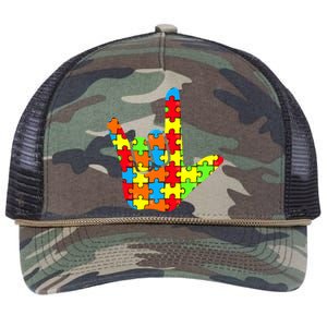 Autism Rock On Hand Retro Rope Trucker Hat Cap