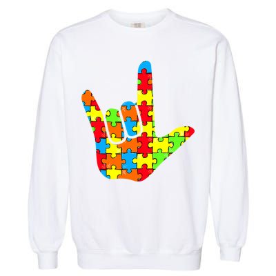 Autism Rock On Hand Garment-Dyed Sweatshirt