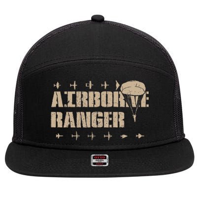 Airborne Ranger Paratrooper Army 7 Panel Mesh Trucker Snapback Hat