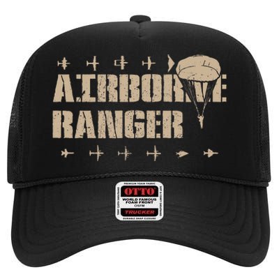 Airborne Ranger Paratrooper Army High Crown Mesh Back Trucker Hat