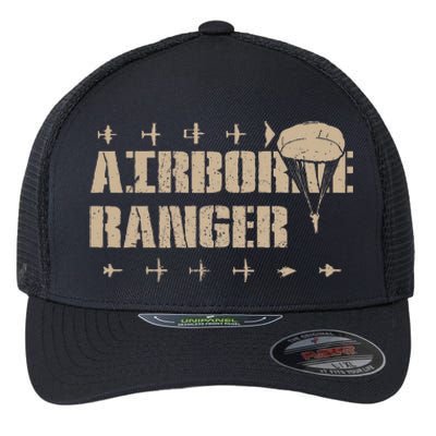 Airborne Ranger Paratrooper Army Flexfit Unipanel Trucker Cap