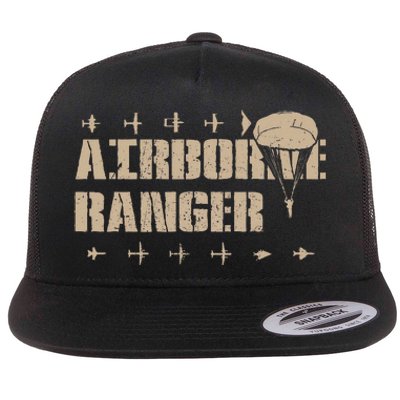 Airborne Ranger Paratrooper Army Flat Bill Trucker Hat