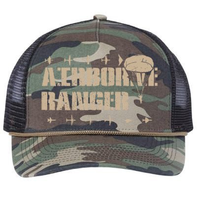 Airborne Ranger Paratrooper Army Retro Rope Trucker Hat Cap