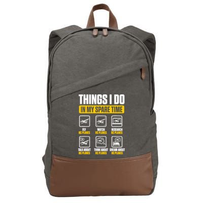 Aircraft Rc Plane Airplane Things I Do In My Spare Time Cotton Canvas Backpack