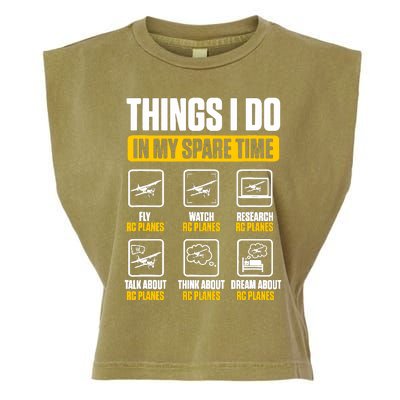 Aircraft Rc Plane Airplane Things I Do In My Spare Time Garment-Dyed Women's Muscle Tee