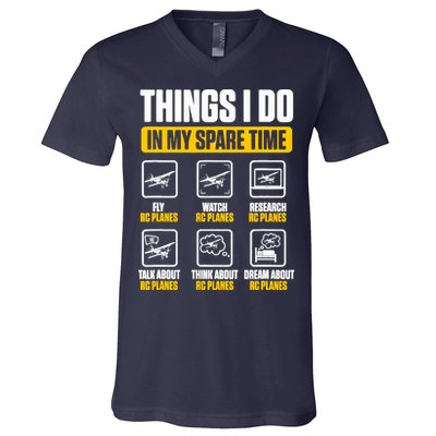 Aircraft Rc Plane Airplane Things I Do In My Spare Time V-Neck T-Shirt