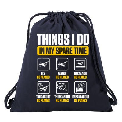 Aircraft Rc Plane Airplane Things I Do In My Spare Time Drawstring Bag